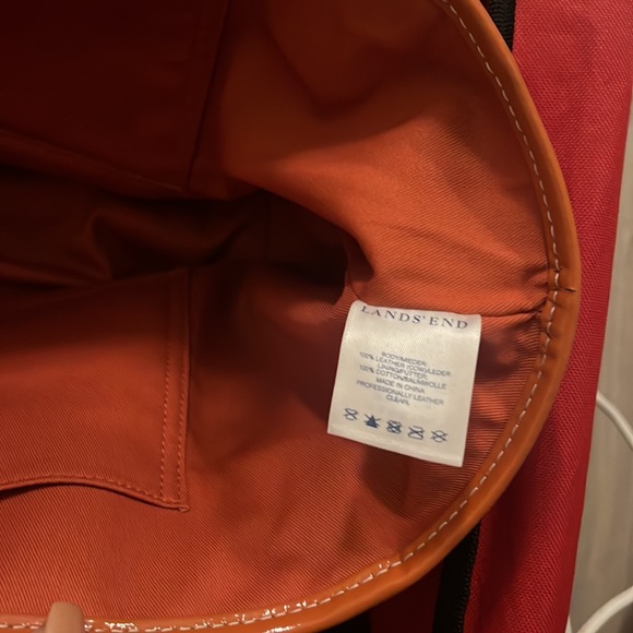 Orange Patent Tote. Lands End. New - Picture 5 of 6